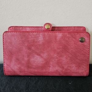 CASEME Women's Pink Snap Closure Wallet, Card Organizer